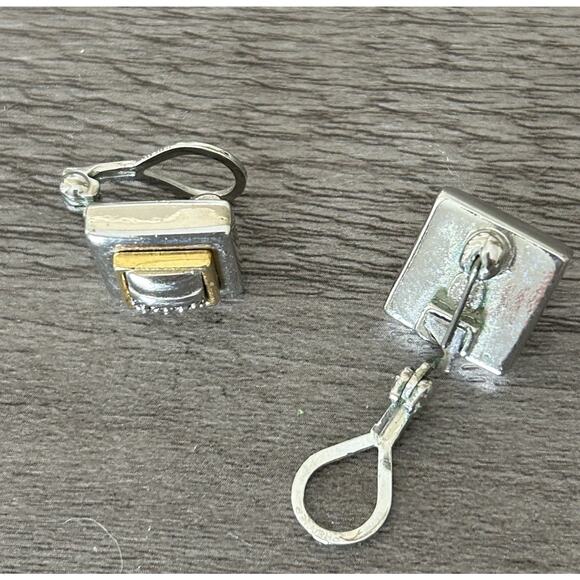 Cute Silver/Gold Tone Post Earrings By Premier Design - Picture 2 of 4